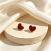 Heart-shaped Enamel Drip Stainless Steel Earrings - Simple, Fashionable, Creative Studs