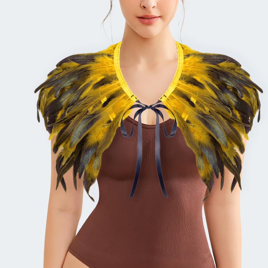 Șal elegant cu pene pentru femei Fotografie Perfect pentru anii 1920 Bolero cu pene Halloween Cosplay și Rochii de seară