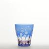 Glass Studio Saiho Edo Kiriko Mini Old Glass Blue/Pink Cherry Blossom Pattern