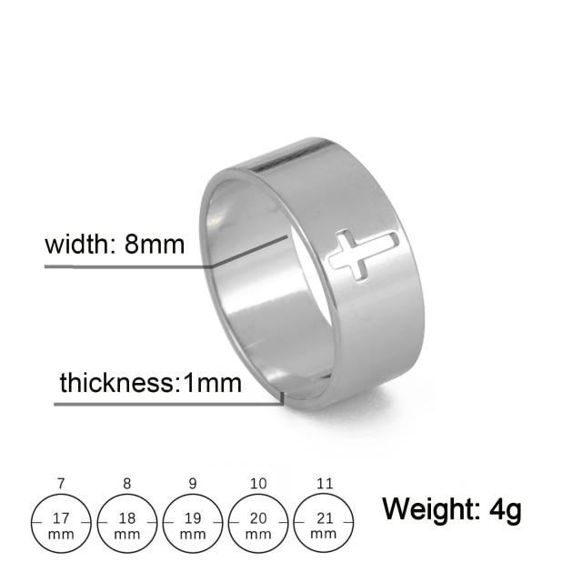 Stainless Steel Couple Rings Stylish Jewelry  Color Color Supernatural Cross Women 'S Men 'S Finger Ring Engagement Bridal Bridal Present Gift