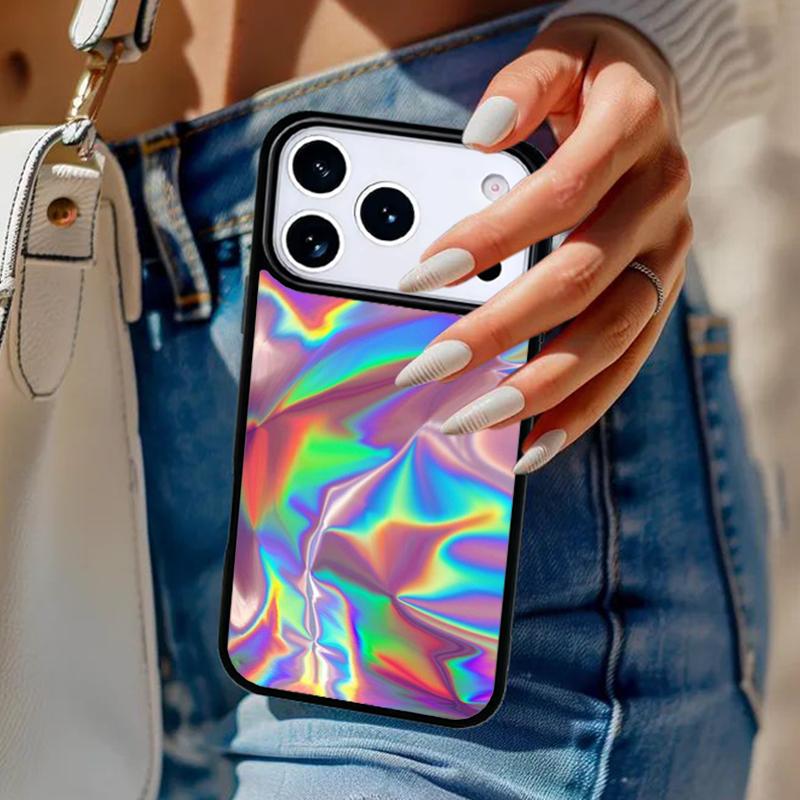 Holographic Dope Trippy Print Phone Case For iPhone 17 Air 14 15 13 12 Max Cover For Apple 14 15 16 16e 11 Pro Max Plus