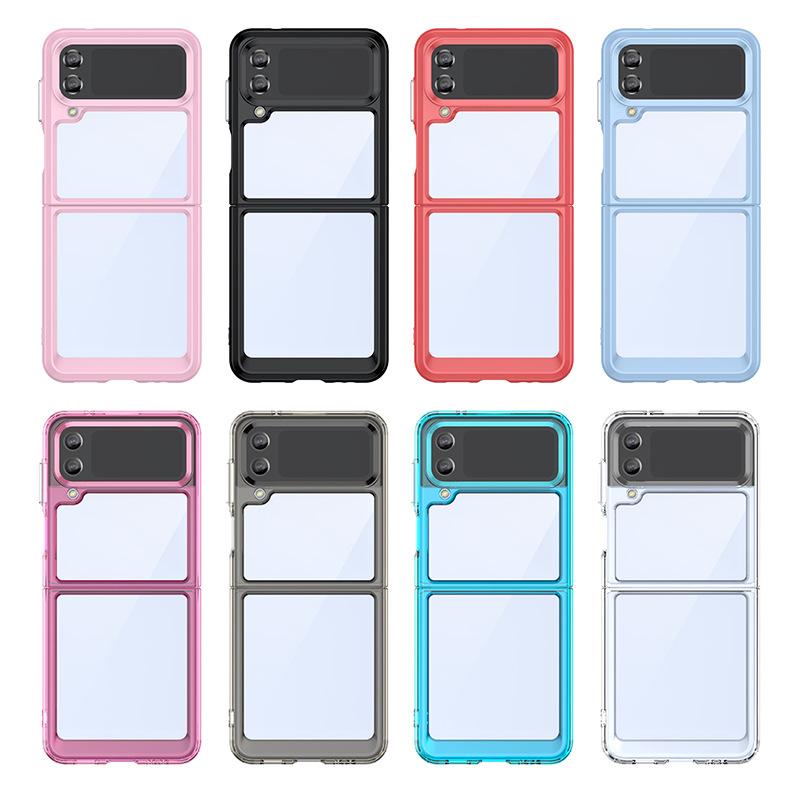 Applicable To Colorful Samsung Z Fold1 Mobile Phone Case Z Flip1 Mobile Phone Case All-inclusive Acrylic Solid Color Anti-drop Case