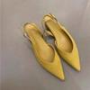 Sandali Eleganti Slingback da Donna con Punta Affilata e Tacco Basso Quadrato, Scarpe Mule per Feste e Banchetti