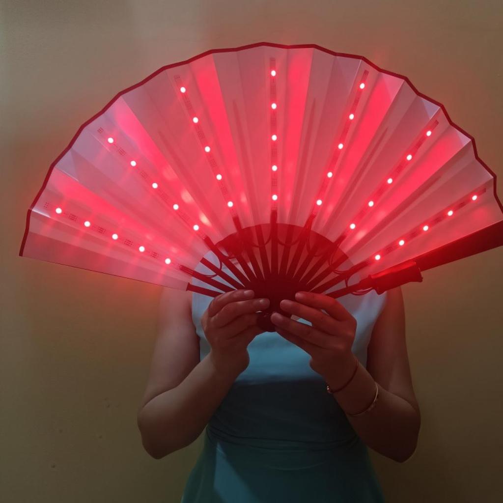 Iridescent LED RGB Folding Fan with Remote & USB Charging - 7 Colors