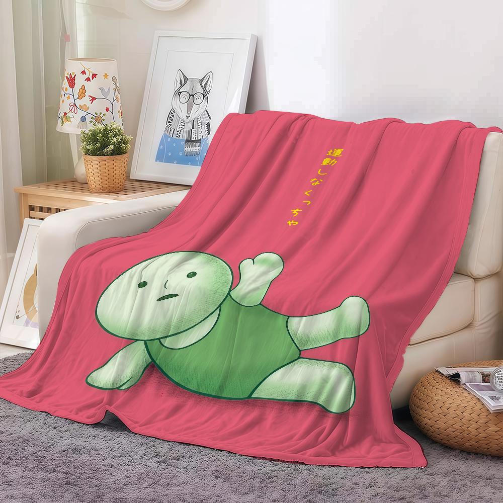 Roztomilá kreslená deka S-smiski Teplá a měkká Vhodná do ložnice obývacího pokoje rozkládací pohovky kanceláře na cestování kempování