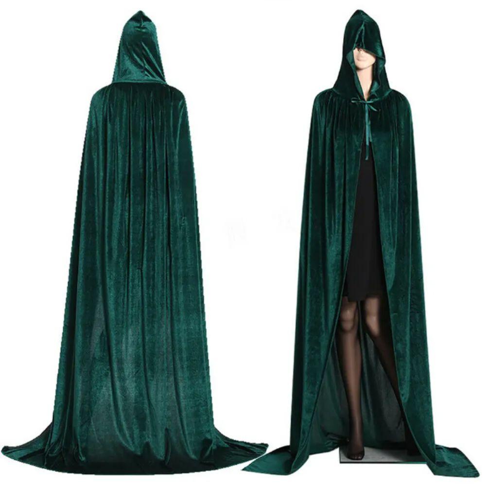 Reversible Design Velvet Cloak Solid Color Ponchos Cosplay Adult Kids Long Cape  Halloween Party