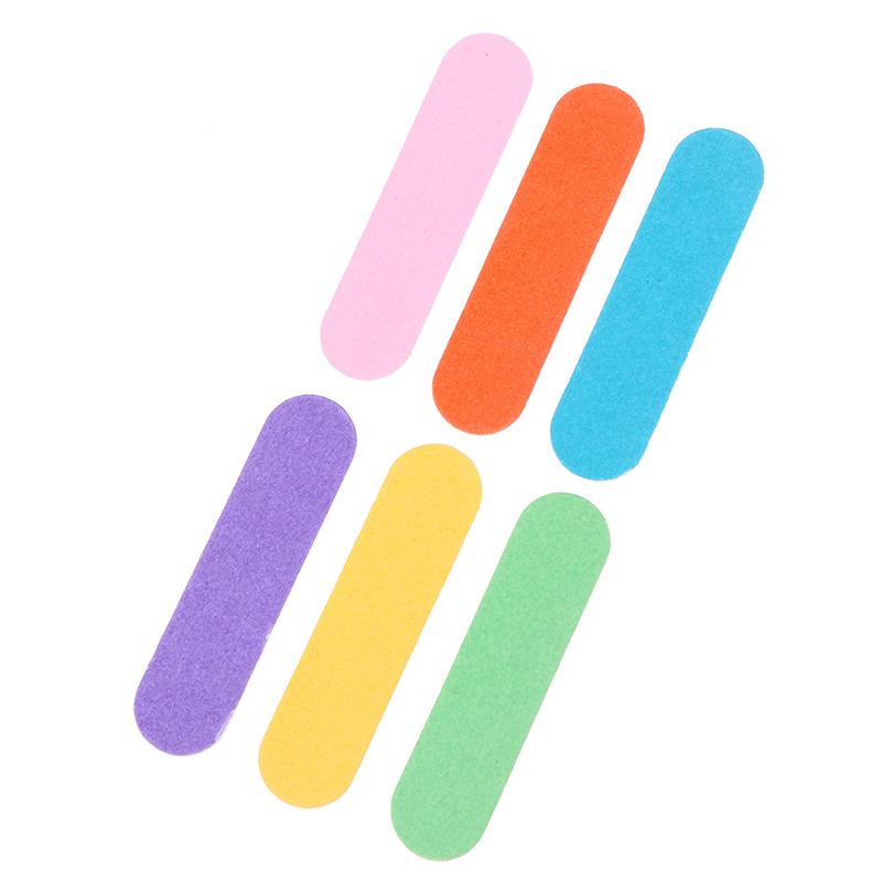 100Pcs/Lot 6Cm Mini Nail Files Art Tools Artificial Sander Paper Buffers Disposable Cuticle Remover Buffers Slim Crescent Grit