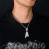 Jin'ao European & American Hip Hop Letter Pendant Spiked Double-Layer Diamond Men's Necklace