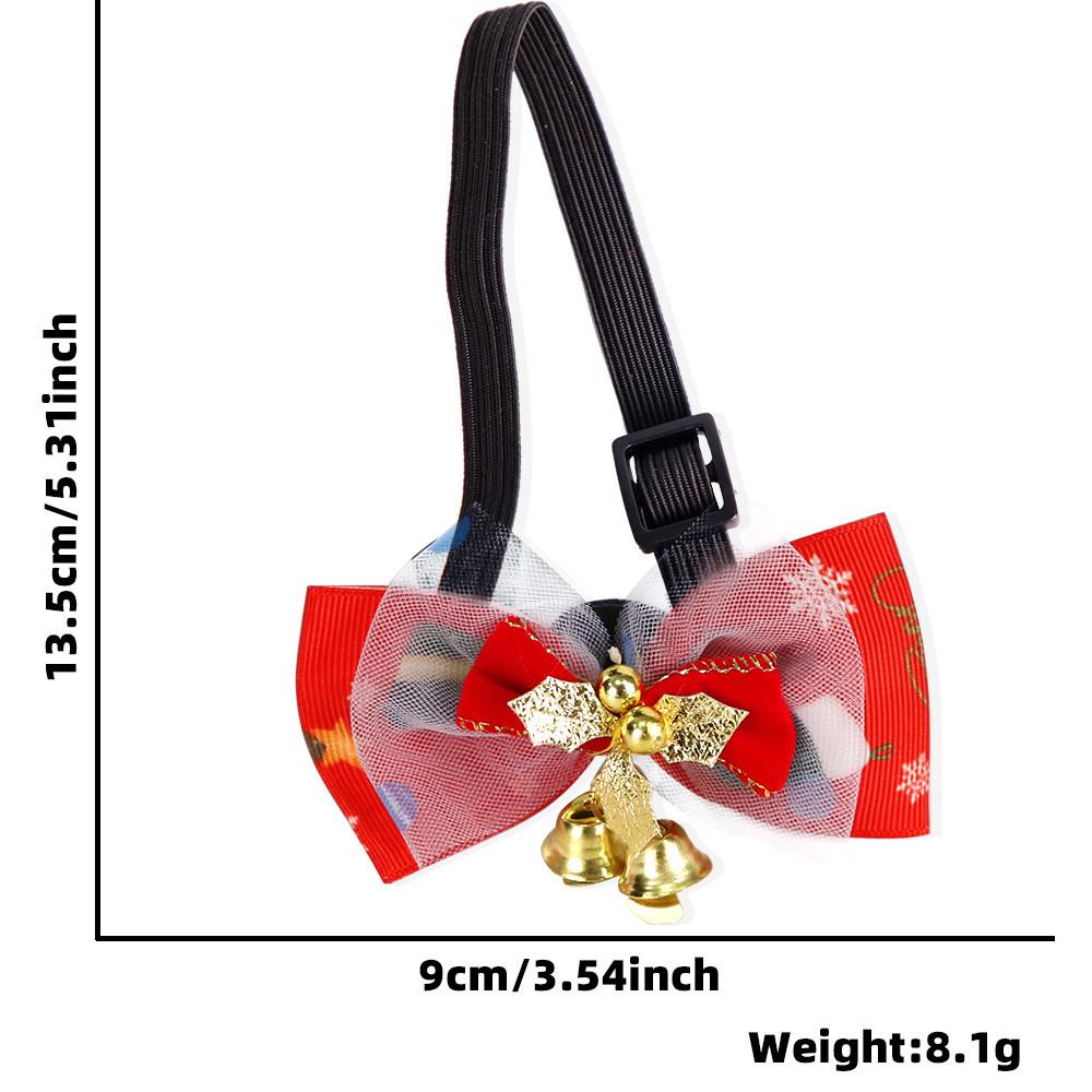 Joyful Pet Christmas Collar Featuring Cartoon Bow Tie And Festive Jingle Bells Pets For