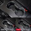 Carbon Black Car Center Cup Holder Cover Frame Trim Decorative Stickers Parts For Ford Mustang 2015-2020