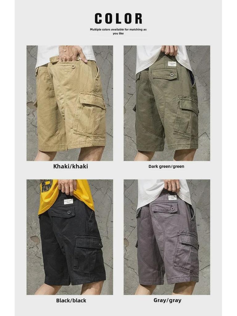 Herren Trendige Japanische Camouflage Cargo Shorts - Lässig, Locker geschnitten, Sommerbekleidung.