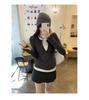 Women's Korean Style Colorblock Zip-Up Cardigan Long Sleeve T-Shirt - Autumn/Winter 2024 Slimming Top