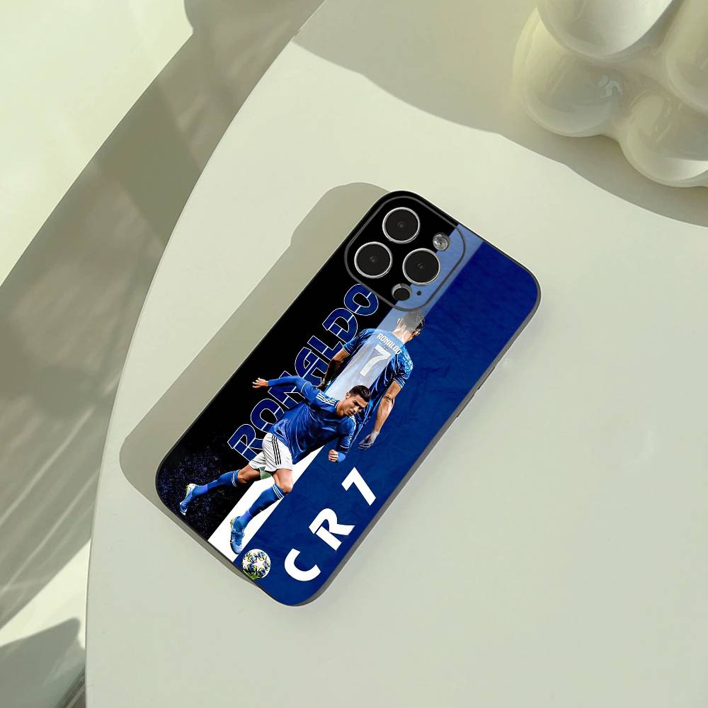 C-R-7 Ronaldo Phone Case For iPhone 17,16,15,14,13,12,11 Pro Max,16Plus,XS Lightweight and Practical Soft Black Cover