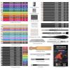 HIFORNY 176-Piece Art Supplies Drawing Kit with 100 Sheets, 3-Color Sketchbook, Graphite, Charcoal, Watercolor & Metallic Pencils, Blending Tools, and
