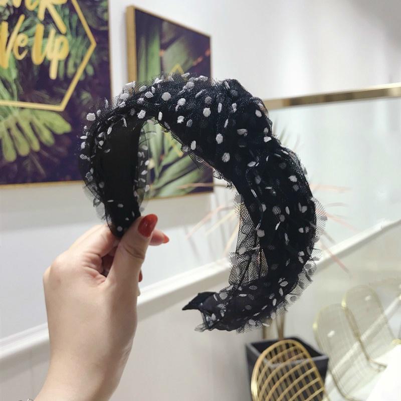 

Кружевные повязки для волос в стиле принцессы, аксессуары для волос, шифоновая повязка для волос для девочек, повязки с цветочным бантом для женщин чёрный