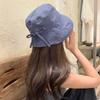 Chapeau de pêcheur à carreaux japonais pour femme avec nœud Été Polyvalent Large Bord Protection Solaire Chapeau de soleil Chapeau bob