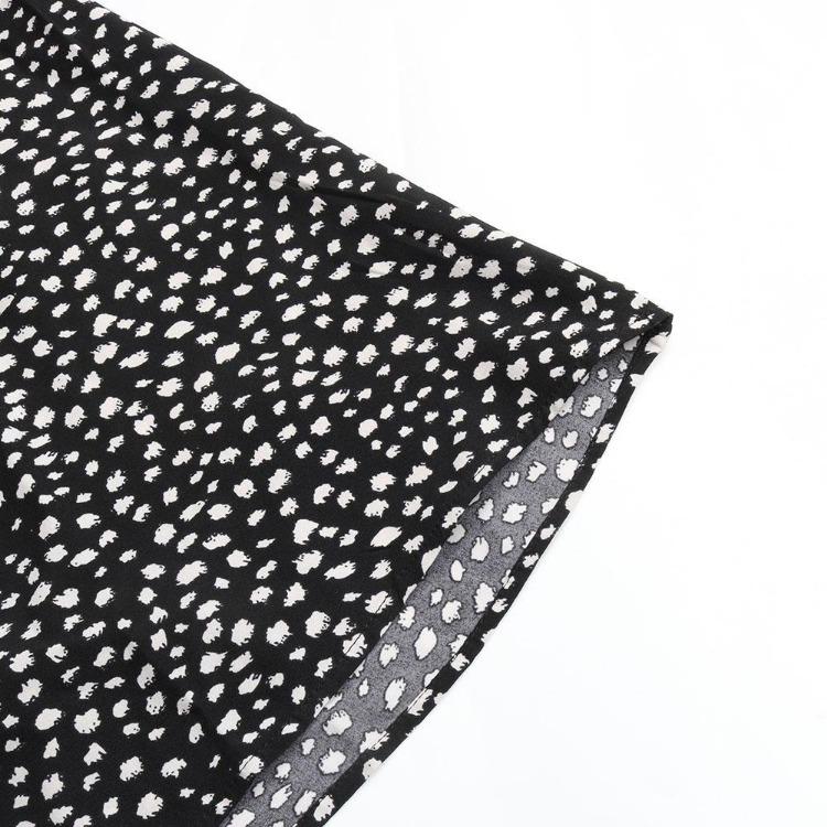 Sommer Damen Freizeit Baumwolle A-Linien Kleid Schmetterlingsärmel Mid-Calf Länge Umlegekragen Druckkleid