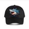 Vibrant Cartoon Shark Vinyl Sticker Baseball Cap Fashion Unisex Sunhat Womens Outdoor Sports Snapback Cap