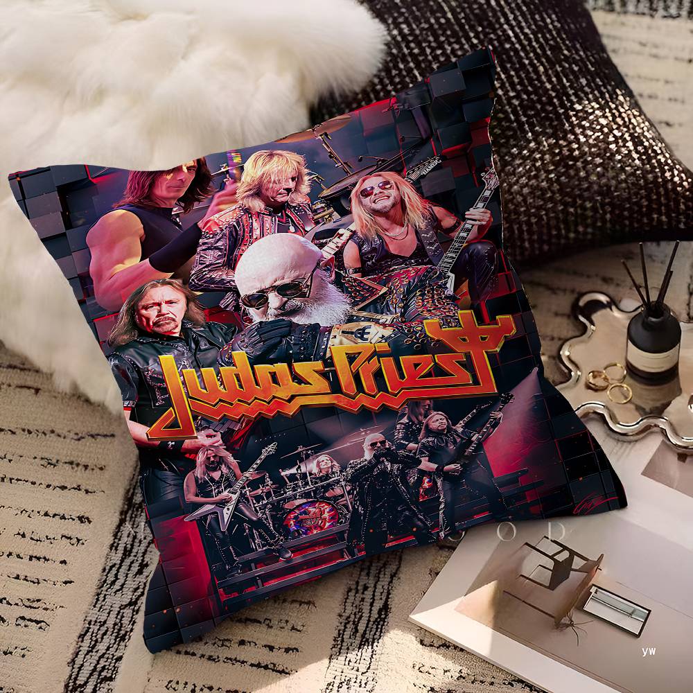 J-Judas Priest Band Pillow Gift Home Office Decoration Bedroom Sofa Car Cushion Cover Case 45X45