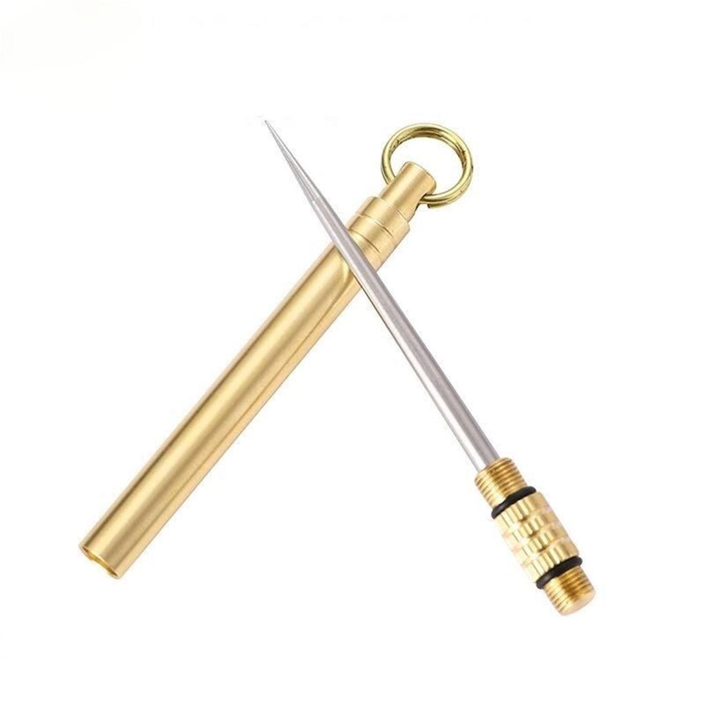 Outdoor Camping Titanium Toothpick Holder Fruit Fork Keychain Tool