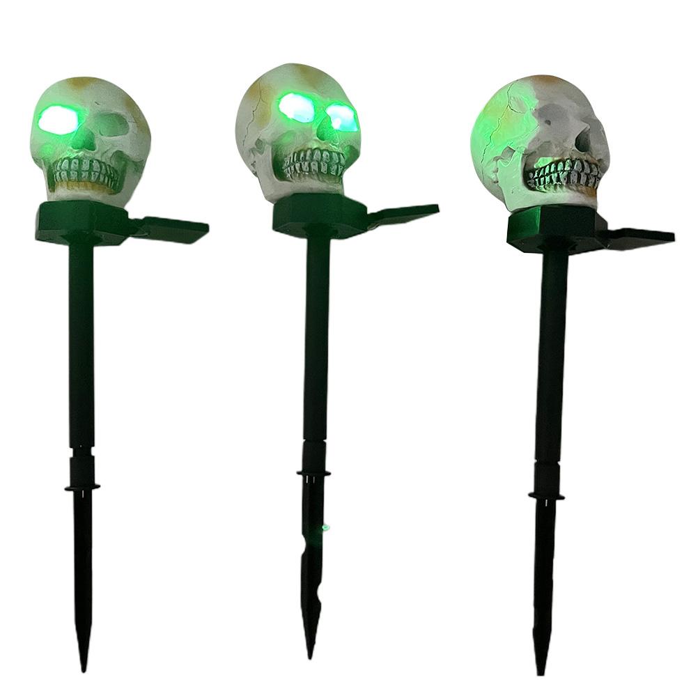Solar LED Halloween Skeleton Decoration Stakes Glowing Skeleton Head Skeleton Lamp Outdoor Lawn