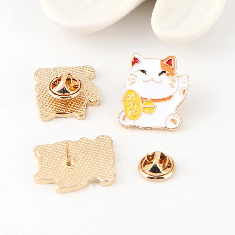 Fortune Cat Brooch Cat Badge Cartoon Mini Accessories Ins Tide Brand Spring Festival Gift Creative New Year Badge