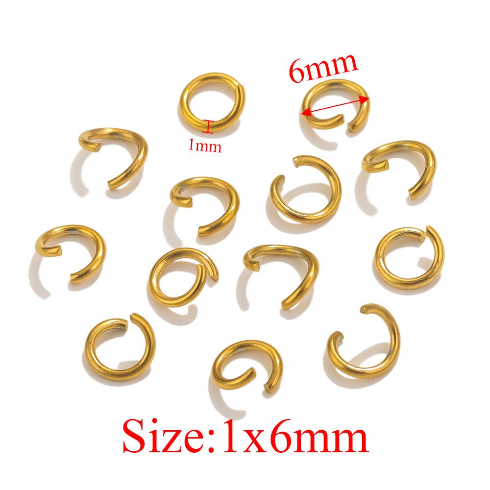 100pcs PVD Gold Plated Stainless Steel Open Jump Rings Connectors for DIY Jewelry Making Split Ring Jewelry Findings Accessoires