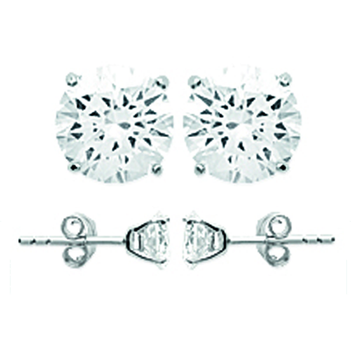 

Les Trésors De Lily [L5025] - Серебряные серьги Essentiel серебристо-белые (родиевое покрытие) - 6 мм