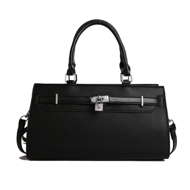 

Soft Women Elegant Handbag Internal Solid Color Design And Decoration Lock