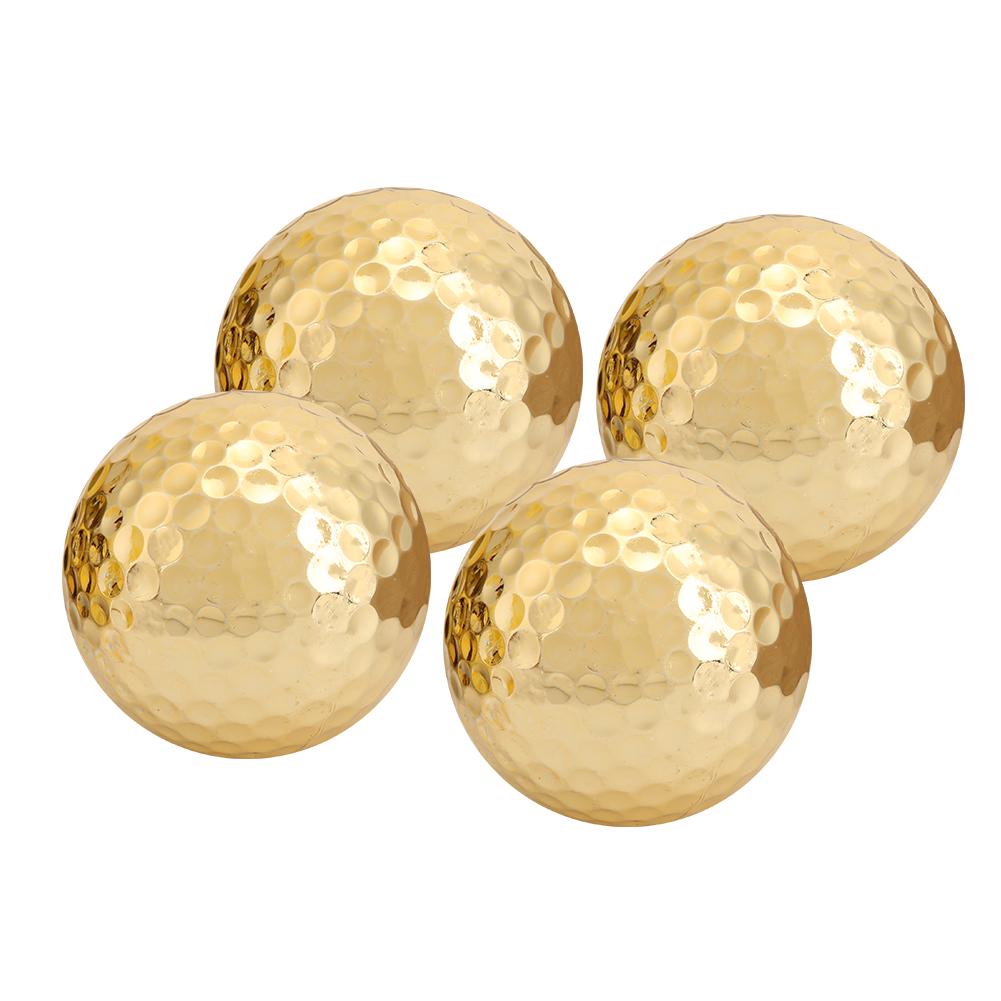 4Pcs Portable High Quality Double Layer Gold Plating Golf Ball Accessory Golden