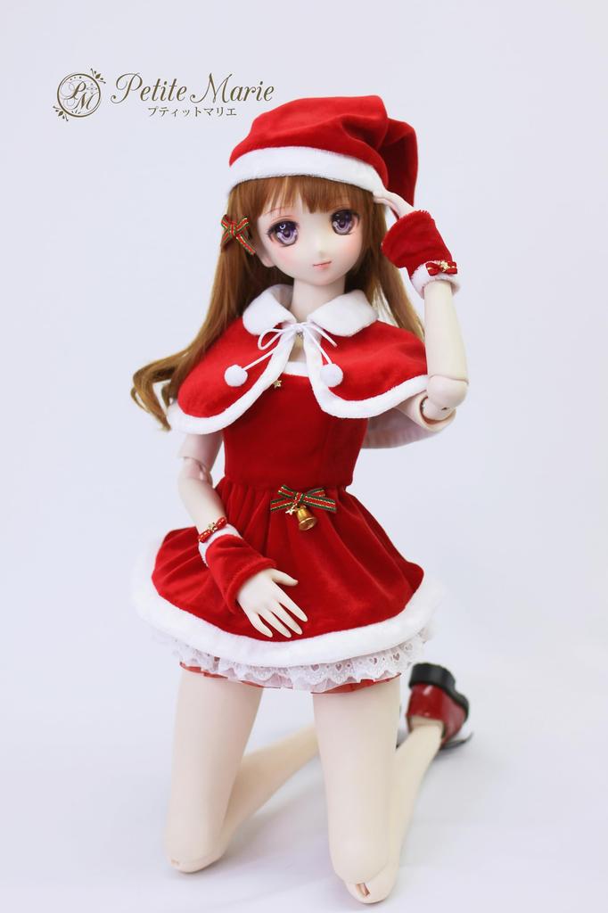 [Petite Marie] 13 DD Cappa Mantello di Natale Rosso Bianco Colletto Materiale Velluto Bambola 60cm Bambola BJD Vestiti [Petite Marie] [N.0205]