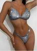 Women's two-piece swimsuit, shiny bikini, plus size xxl. Women's two-piece swimsuit, shiny bikini, plus size xxl.