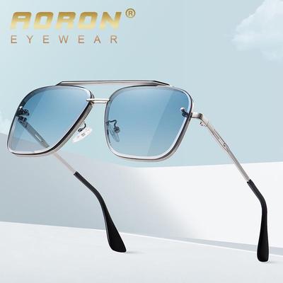 Occhiali da Sole Moda AORON Tonalità Gradiente Bicolore Montatura Grande A689