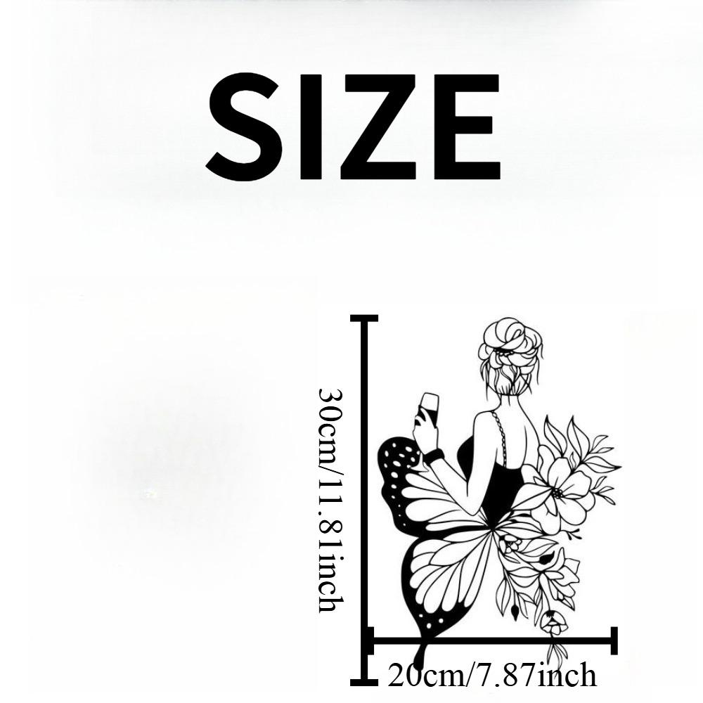 Butterfly Woman Metal Wall Art Floral Decor Line