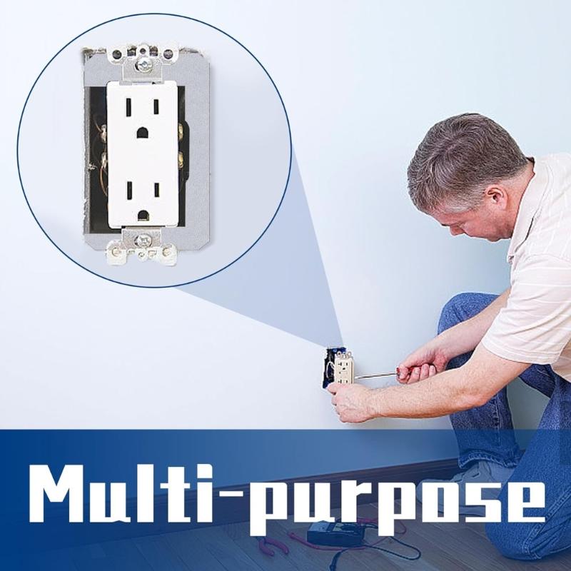 10pcs Metal Receptacle Shims Flush Fit Outlet Leveler Plates Simple Install for Perfectly Aligned Electrical Fixtures