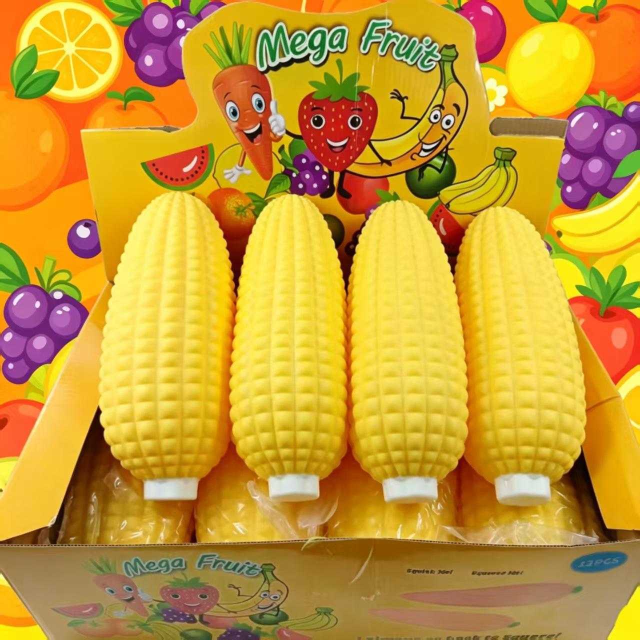 28cm Jumbo Mais Squishy Speelgoed Tpr Met Bloem Gevuld Zacht Snel Terugstuiterend Stressverlichter Groente Fidget Speelgoed Cadeau