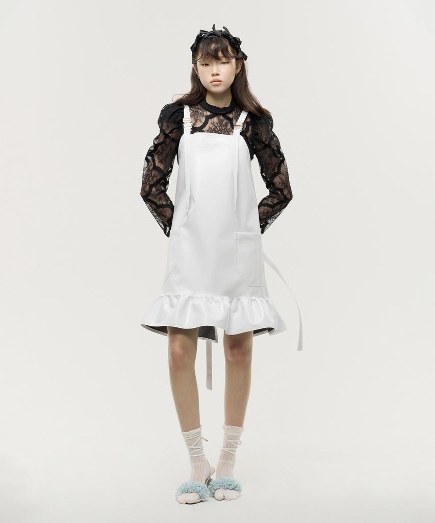 Eipeuleonwei Enamel Frill Apron White
