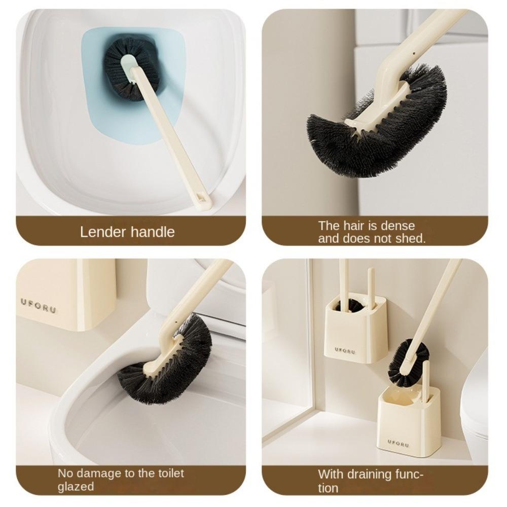 Non-Slip Wall Mounted Toilet Brush Brush Head Upward Toilet Cleaner Scrubber  Restroom