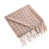Ji Plaid Striped Scarf Women'S High-End Sense Tassel Simple Warmth