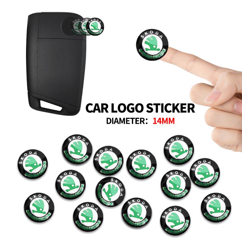2/5/10Pcs Car Remote Key Sticker Aluminum Emblem Decoration Decal For Skoda Fibia 2 Superb Octavia 2 MK2 FL A5 2009 2010 knzh54