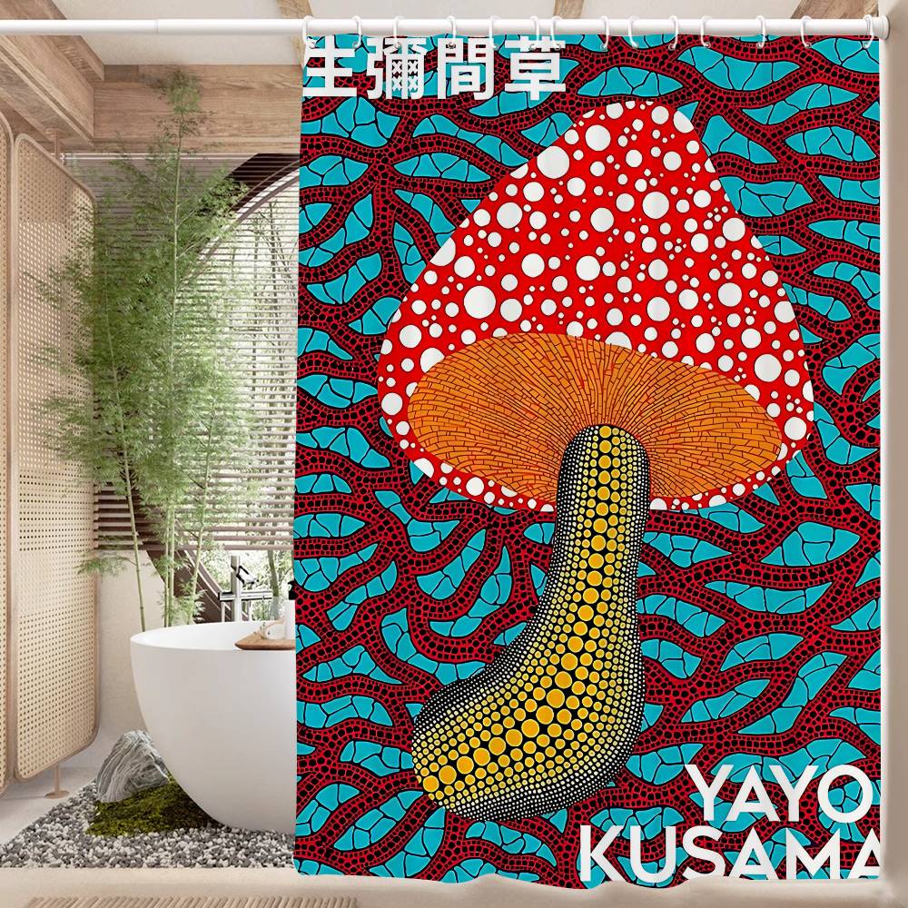 Yayoi Kusama Menas Vonios Dušo Užuolaida Apsauganti Sienelė Dušo Užuolaida Greitai Džiūstanti Gali Būti Šveičiama Šviesiai Nepermatoma Vonios