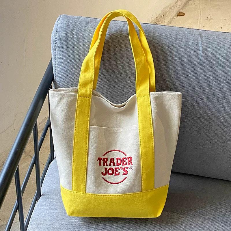 Geantă Mini Tote din Pânză Ecologică Trader Joe's, Capacitate Mare