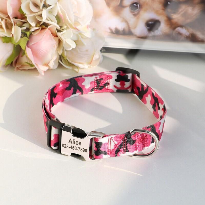 Camouflage Dog Collar Adjustable Half Metal Buckle Pet Outdoor Walking