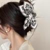 Cashew Flower Print Bowknot Hair Claw for Woman Girl Braids Hair Claw Delicate Female Skincare Taking Photo Jaw Clip