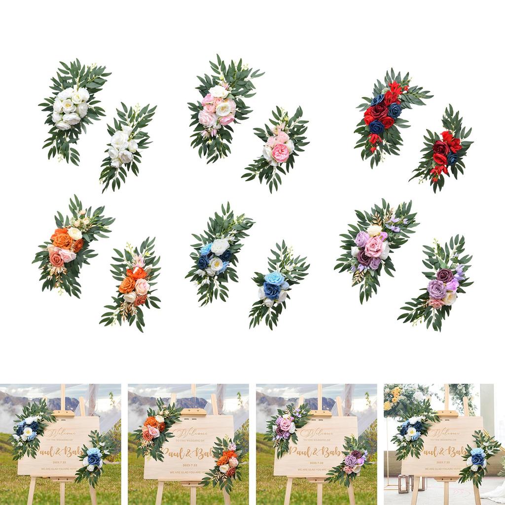 2x Artificial Wedding Arch Flowers Artificial Flowers Swag Set Wedding Welcome