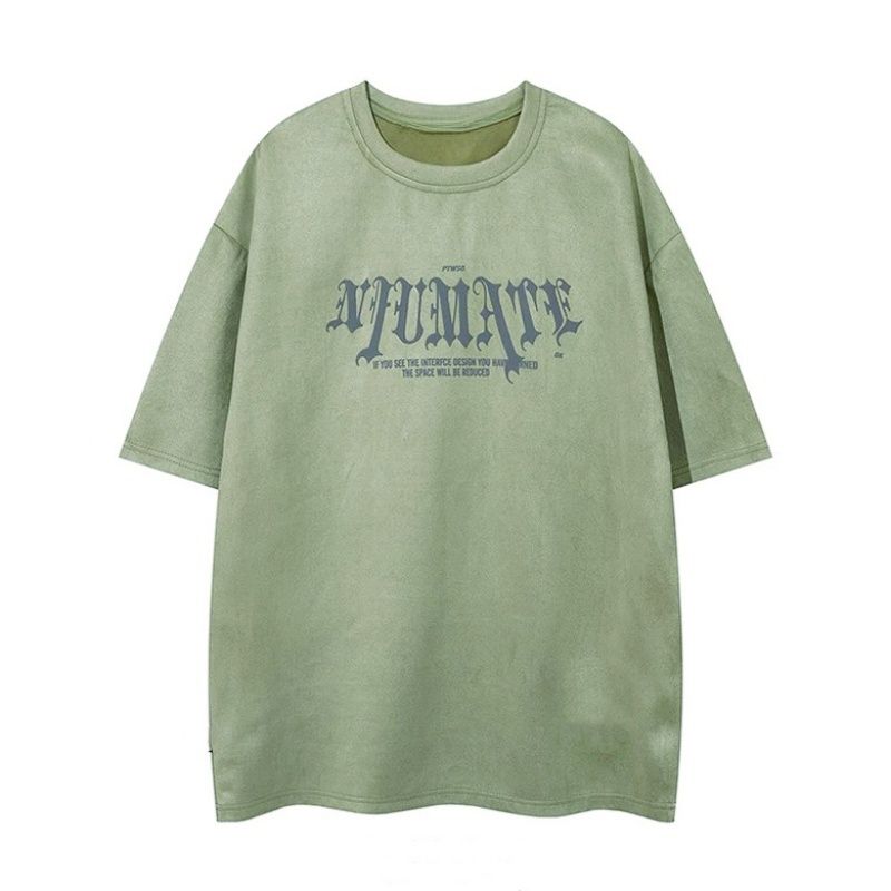 Cotton Short Sleeve t Men's T-shirt ins Trendy Hip-Hop Style Crew Neck Base Shirt Summer