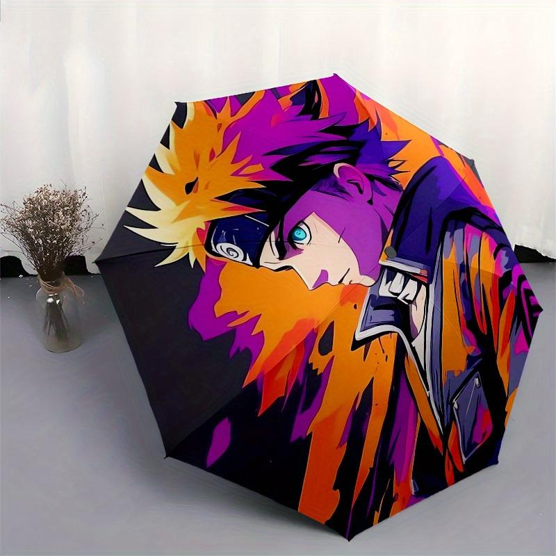 Shippuden Gaara Umbrella with Plastic Handle, Compact & Stylish, Vibrant Cartoon Pattern, Suitable for All Seasons Home Travel