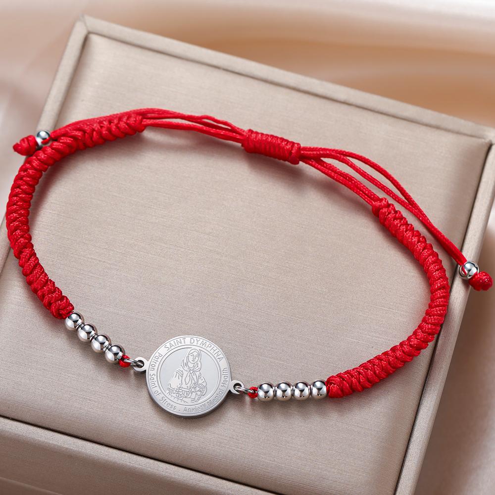 Dawapara Saint Dymphna Bracelet Religious Patron Amulet Mental Health Catholic Gift Stainless Steel Jewelry