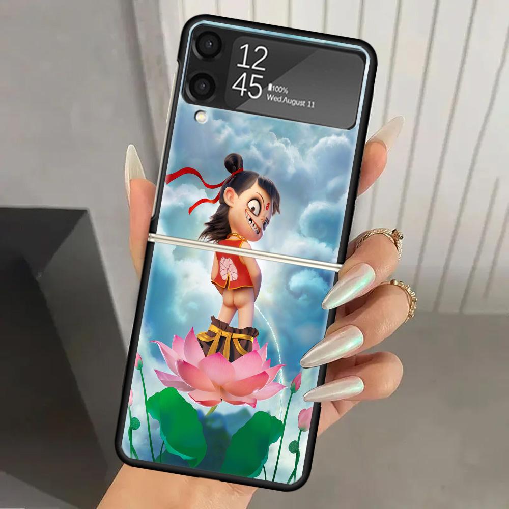 

Nesha Nezha Cartoon Hard PC Back Phone Case for Samsung Galaxy ZFlip 7 6 5 Z Flip 4 ZFlip6 Z Flip7 5G ZFlip4 Flip3 Zflip5 Cover Samsung Z Flip 7