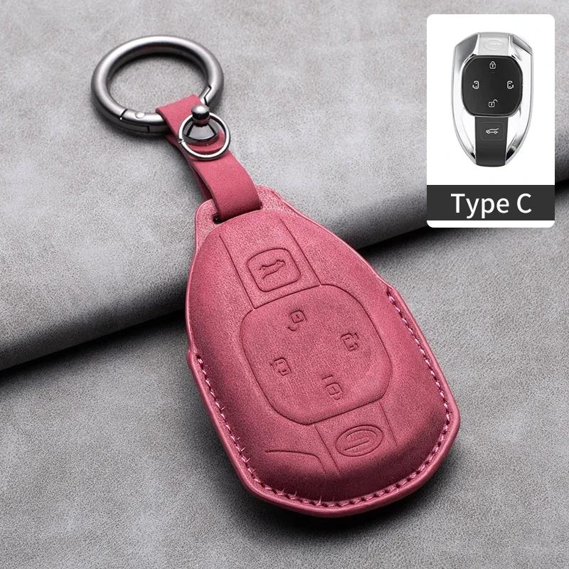 Leather Car Remote Key Case Cover for GAC Trumpchi GS4 GM8 GA3 GA6 SGS7 GA4 GS5 GS3 Legend GS8 Keychain Accessories